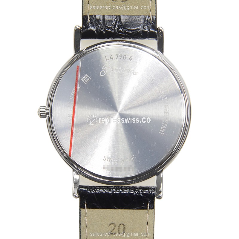 Longines L4.709.4.12.2 Replica - Quartz - Stainless Steel - White Dial, Leather Strap - View 3