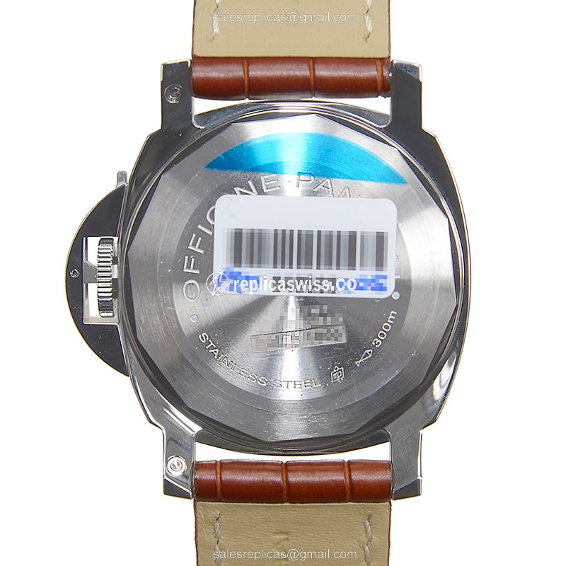 Panerai PAM00088 LUMINOR - Automatic - Steel - Black Dial - Brown Alligator Strap - View 3