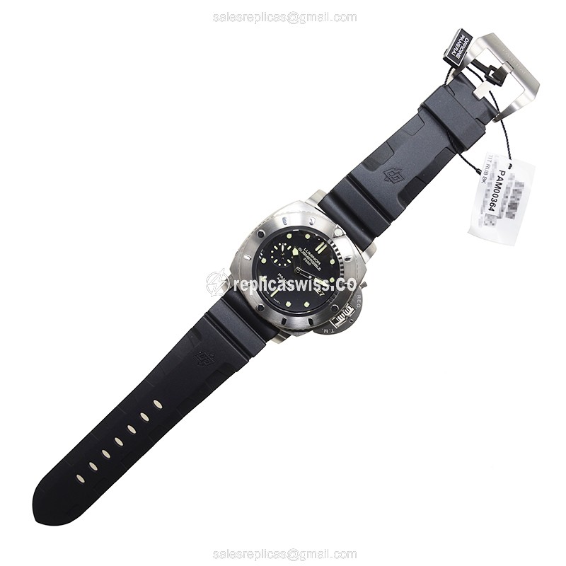Panerai PAM00364 LUMINOR - Automatic - Titanium Case - Black Dial - Rubber Strap - View 2