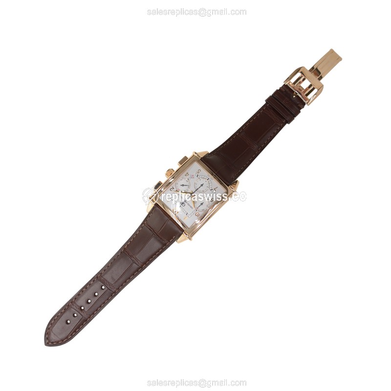 Girard Perregaux 25840-52-111BAED Replica - Automatic - 18kt Rose Gold - White Dial - Leather Brown Strap - View 2