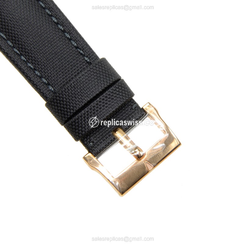 Blancpain 5015-3630-52 FIFTY FATHOMS - Auto 18kt Rose Gold - Black Dial - Canvas Black Buckle - View 4
