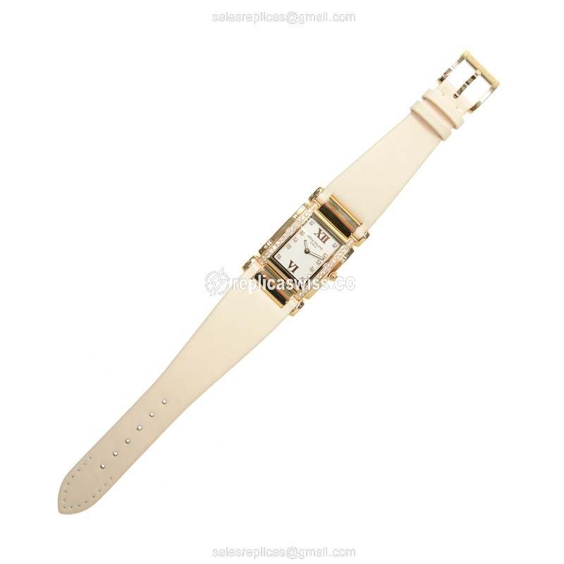 Patek Philippe TWENTY-4 Quartz - 18kt Rose Gold Case - Diamond Dial - White - View 2