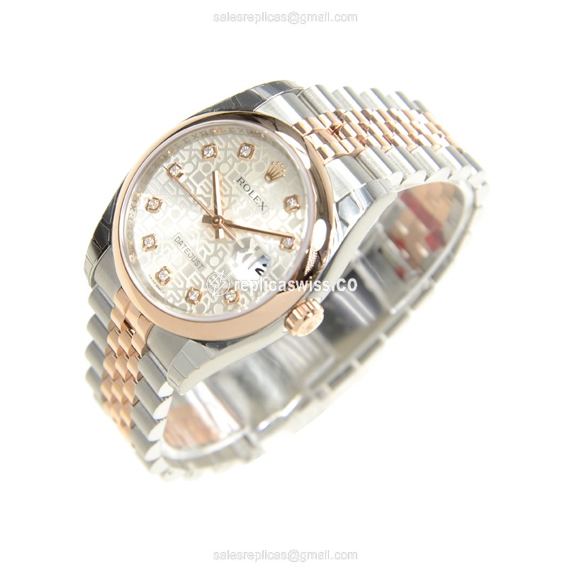 Rolex Datejust Replica | Automatic | Rose Gold | Steel Case, Silver Dial - View 3