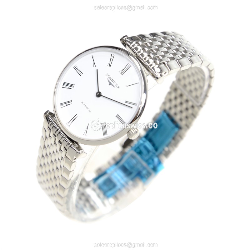 Longines LA GRANDE Replica - Automatic - Steel Case, White Dial, Silver Clasp - View 3