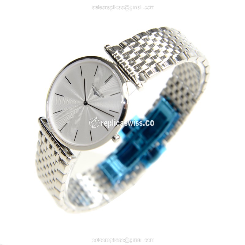 Longines L4.709.4.73.6 Replica - Quartz - Stainless Steel - Silver Dial, Clasp - View 3