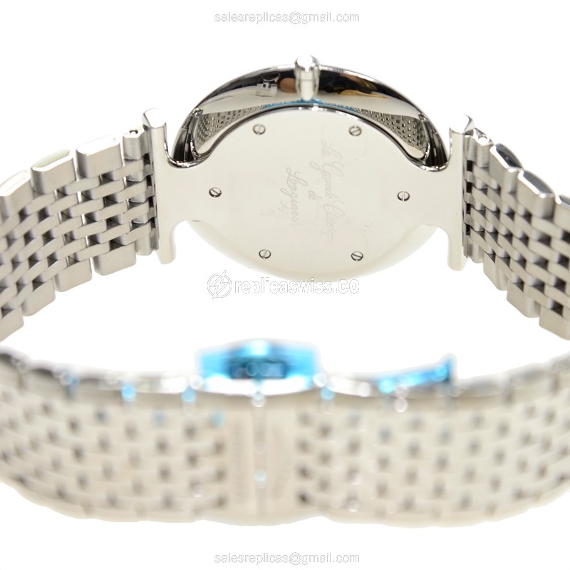 Longines L4.709.4.73.6 Replica - Quartz - Stainless Steel - Silver Dial, Clasp - View 4