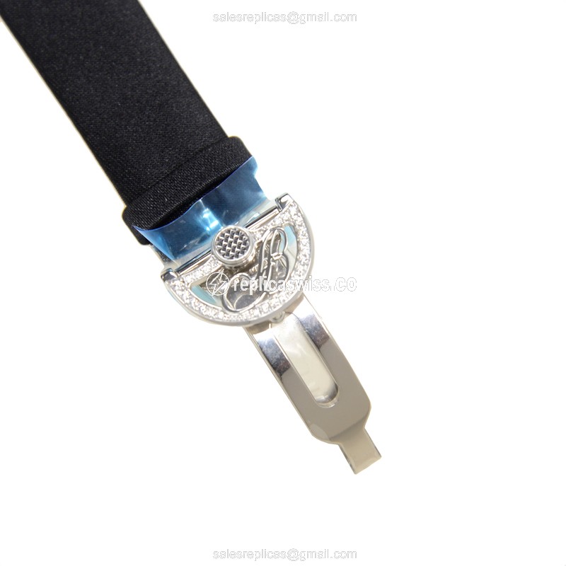 Breguet Reine De Naples Replica - Automatic - 18kt White Gold - Diamond Dial - Silk Strap - View 4