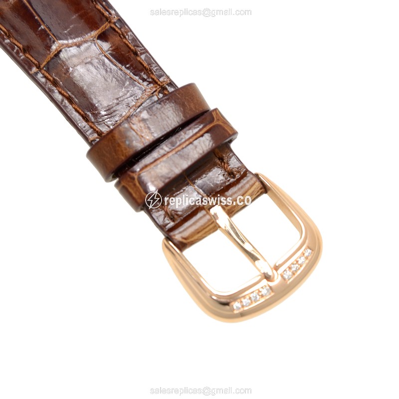 Franck Muller 7851 Replica - Automatic - Rose Gold Case - Diamonds - Silver Dial - View 4