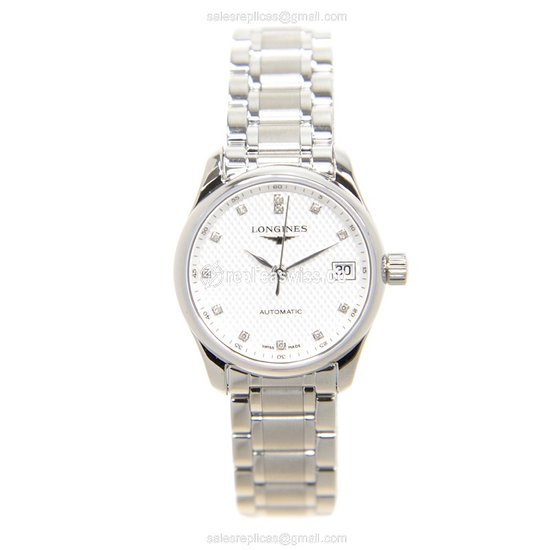 Longines L2.128.4.77.6 Replica | Automatic - Silver Dial on Steel Strap - View 2