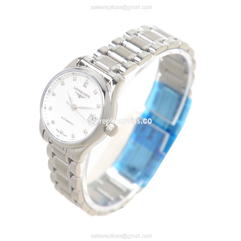Longines L2.128.4.77.6 Replica | Automatic - Silver Dial on Steel Strap - View 3