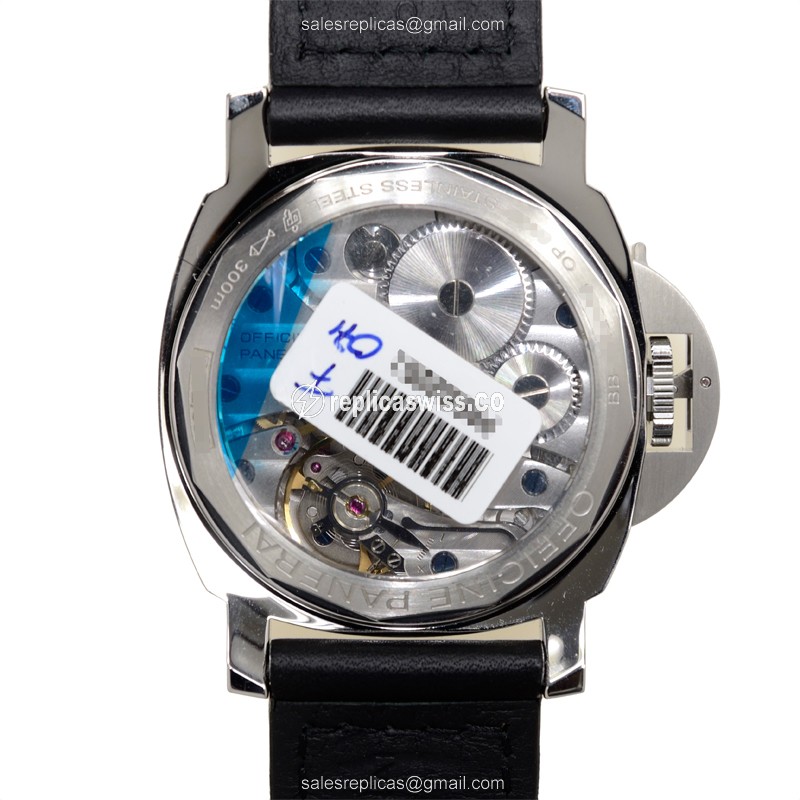 Panerai PAM00219 LUMINOR - Manual Wind - Steel Case - Black Dial - Black Cowhide - Buckle Clasp - View 3