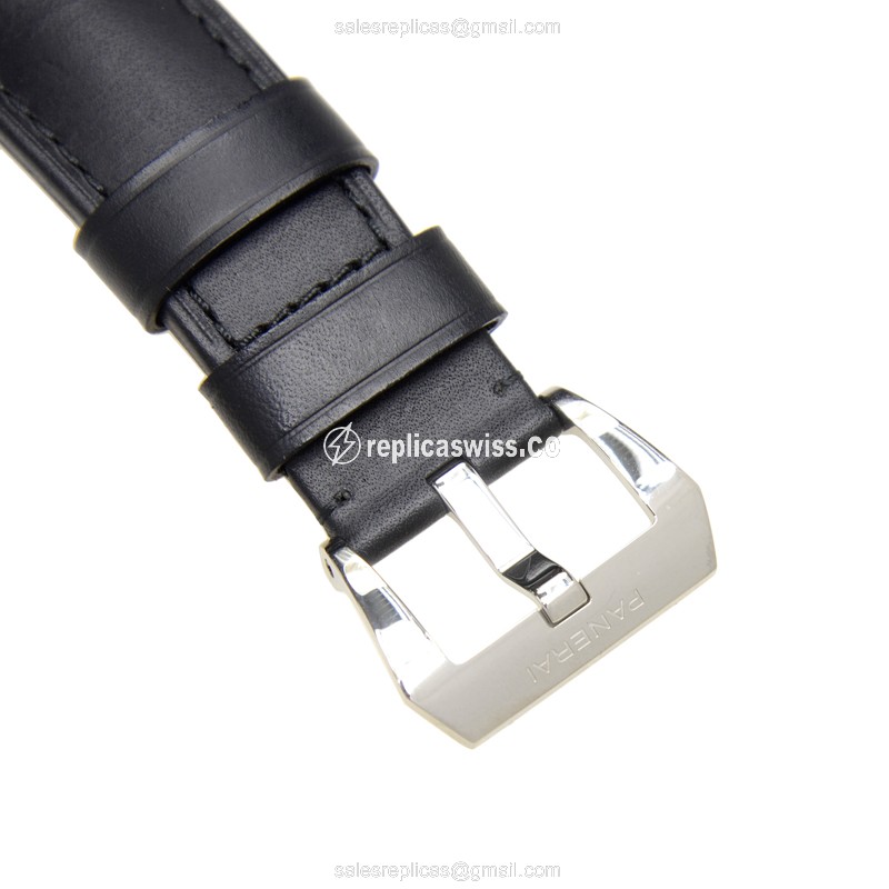 Panerai PAM00219 LUMINOR - Manual Wind - Steel Case - Black Dial - Black Cowhide - Buckle Clasp - View 4