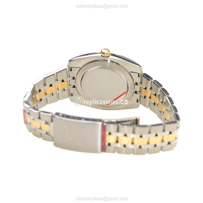 Tudor Classique Replica - Automatic - 18kt Gold & Diamond - Silver Dial - Steel Strap - View 4