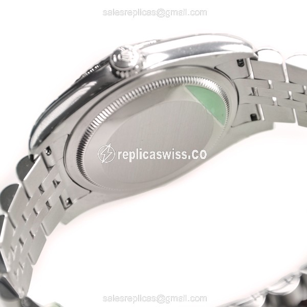 Rolex Datejust Replica: Automatic | Pink Dial | Clasp - Silver Strap - View 4