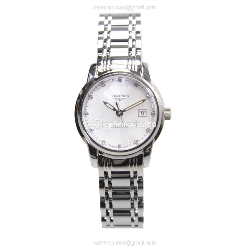 Longines Saint Imier Replica - Automatic - Steel Case - White Dial - Silver Steel Band - View 2