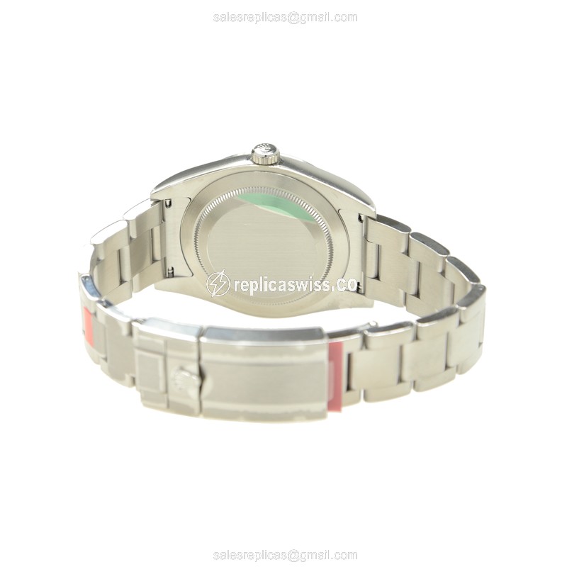 Rolex Explorer Replica - Automatic - Steel Case, Black Dial on Silver Strap - View 4