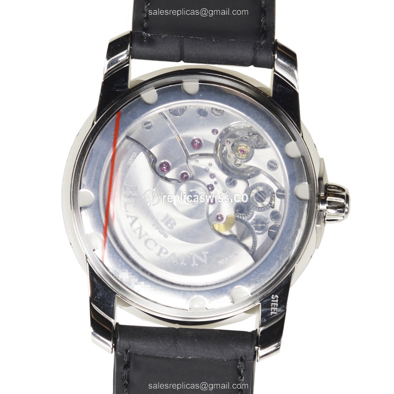 Blancpain 8866-1134-53B Replica - Automatic - Steel Case - Gray Dial - Black Alligator Strap - View 3