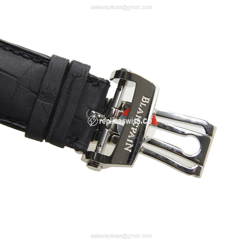 Blancpain 8866-1134-53B Replica - Automatic - Steel Case - Gray Dial - Black Alligator Strap - View 4