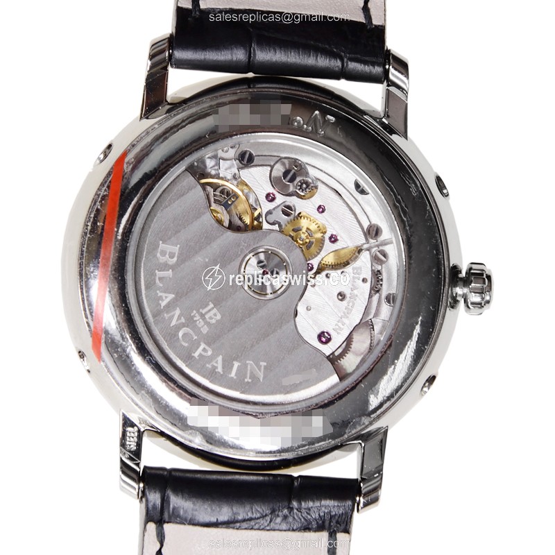 Blancpain Villeret Automatic - Stainless Steel - White Dial - Alligator Black Buckle - View 3