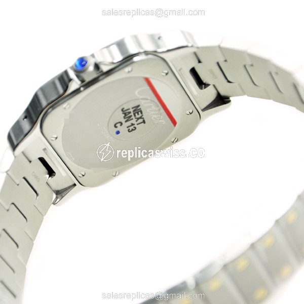 Cartier Santos Replica - Automatic - Stainless Steel - White Dial - Silver Clasp - View 4