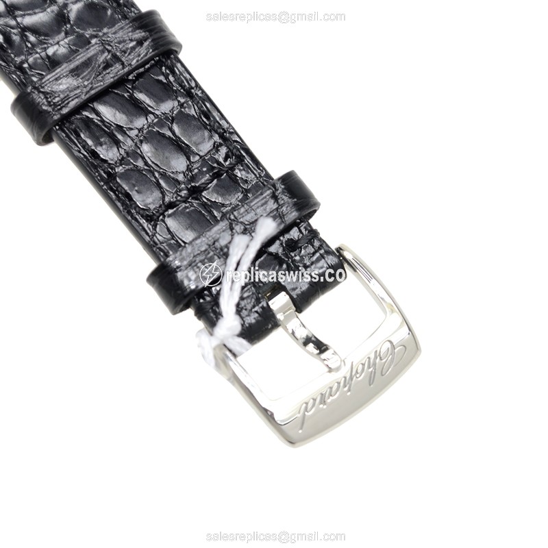Chopard Happy Sport Replica - Automatic - Stainless Steel - Silver Dial - Black Alligator Buckle - View 4