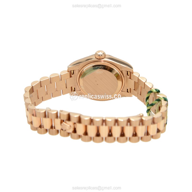 Rolex Datejust Lady 179175GPK Replica - Auto 18kt Rose Gold - Pink Dial - View 4