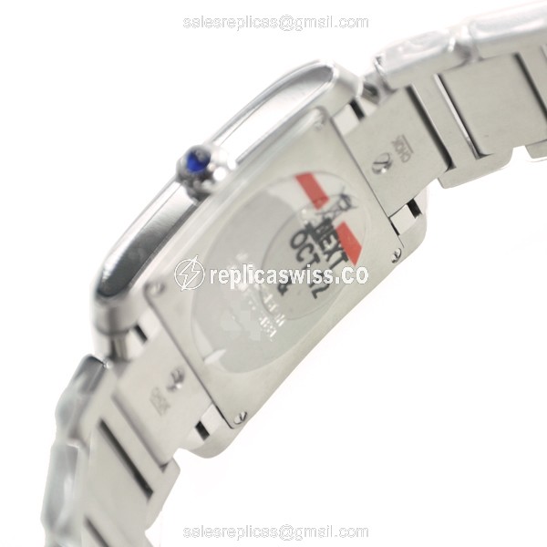 Cartier Tank Quartz Replica Watch - Steel - White Dial - View 4