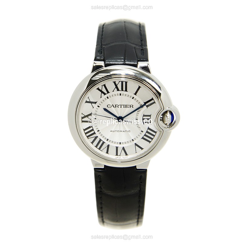 Cartier Ballon Bleu Replica - Auto - Steel - Silver Dial - View 2