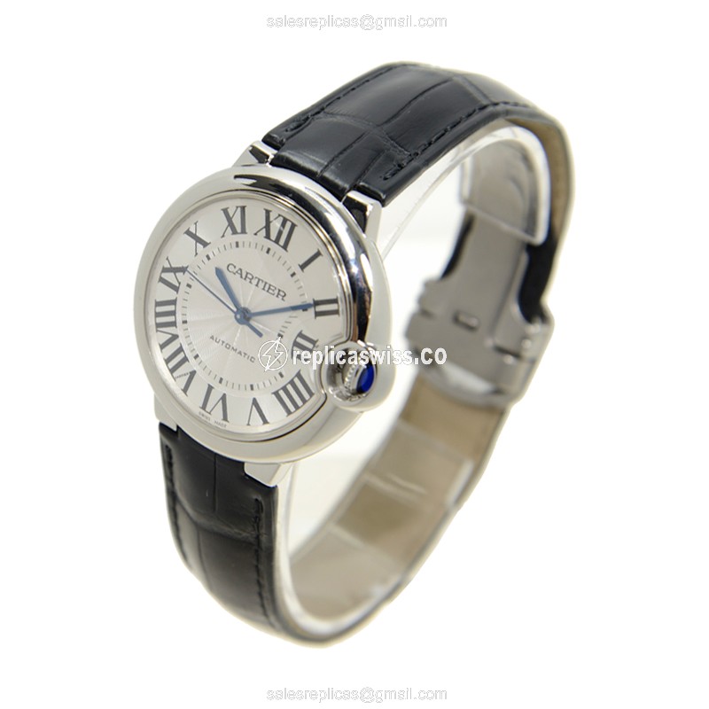 Cartier Ballon Bleu Replica - Auto - Steel - Silver Dial - View 3
