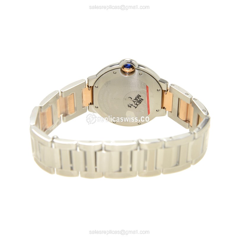 Cartier Ballon Bleu Replica - Automatic - Pink Dial - Steel Case - Silver Strap - View 4
