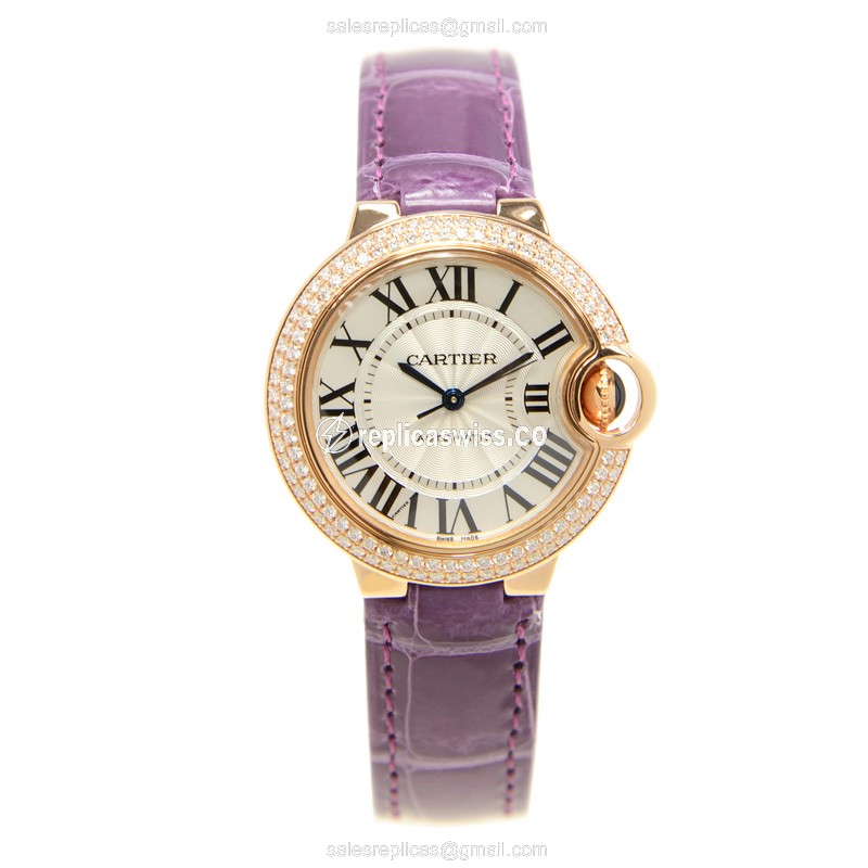 Cartier WE902036 BALLON BLEU Automatic 18kt Rose Gold & Diamonds - View 2