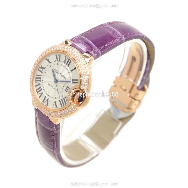 Cartier WE902036 BALLON BLEU Automatic 18kt Rose Gold & Diamonds - View 3