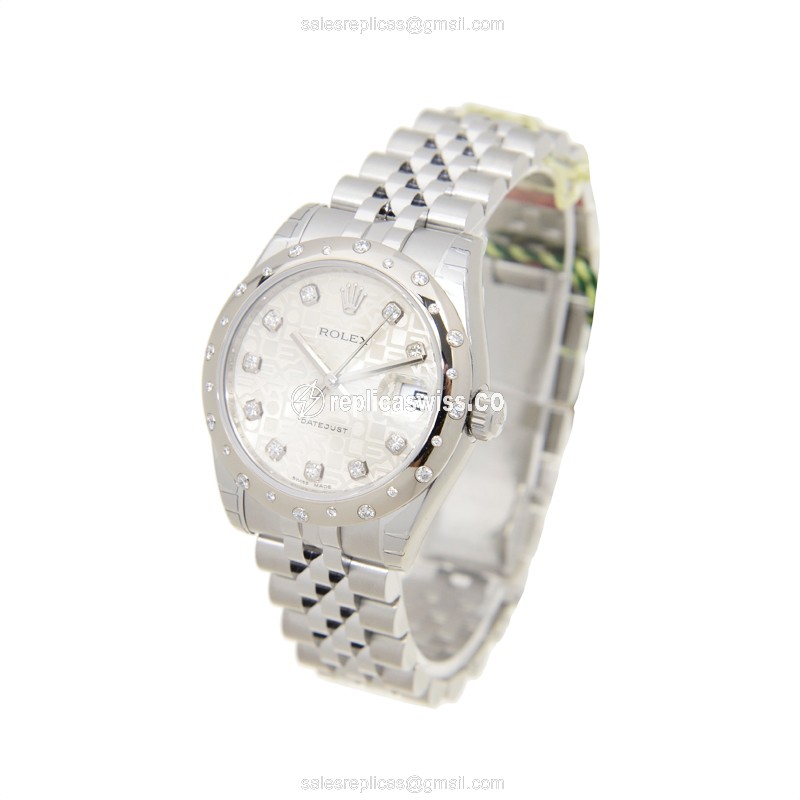 Rolex Datejust Replica - Automatic - White Gold & Steel - Silver Dial - View 3