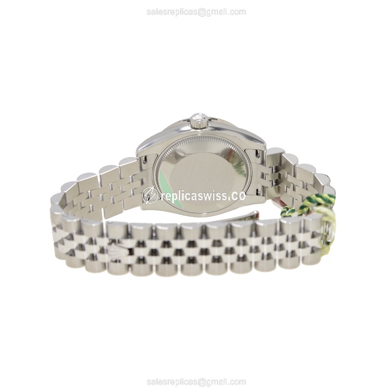 Rolex Datejust Replica - Automatic - White Gold & Steel - Purple Dial, Silver Clasp - View 4