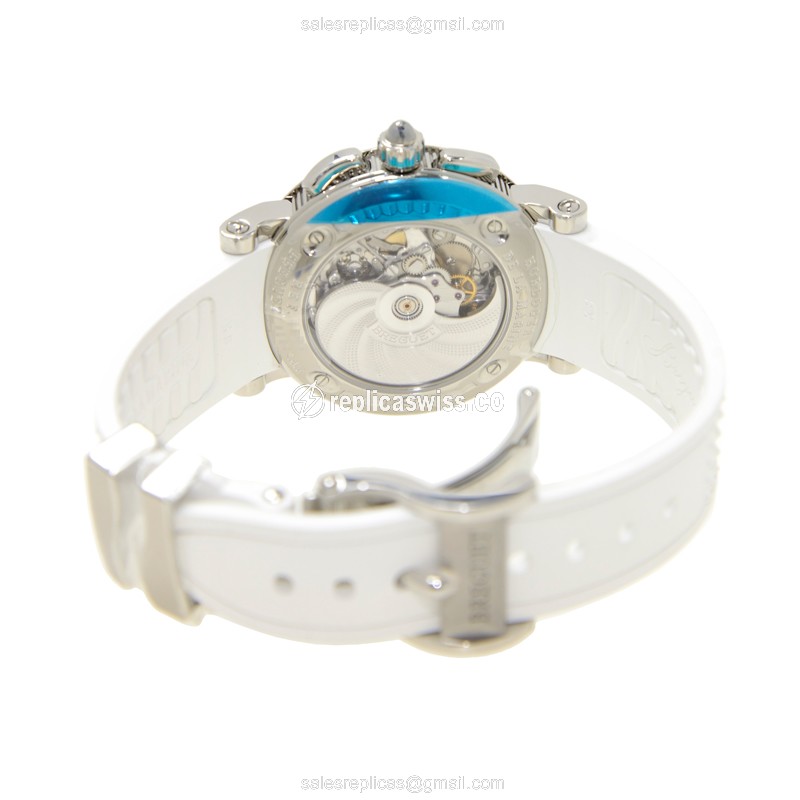 Breguet 8827ST/59/586 MARINE - Automatic - Steel Case - Blue Dial - White Rubber Strap - View 4
