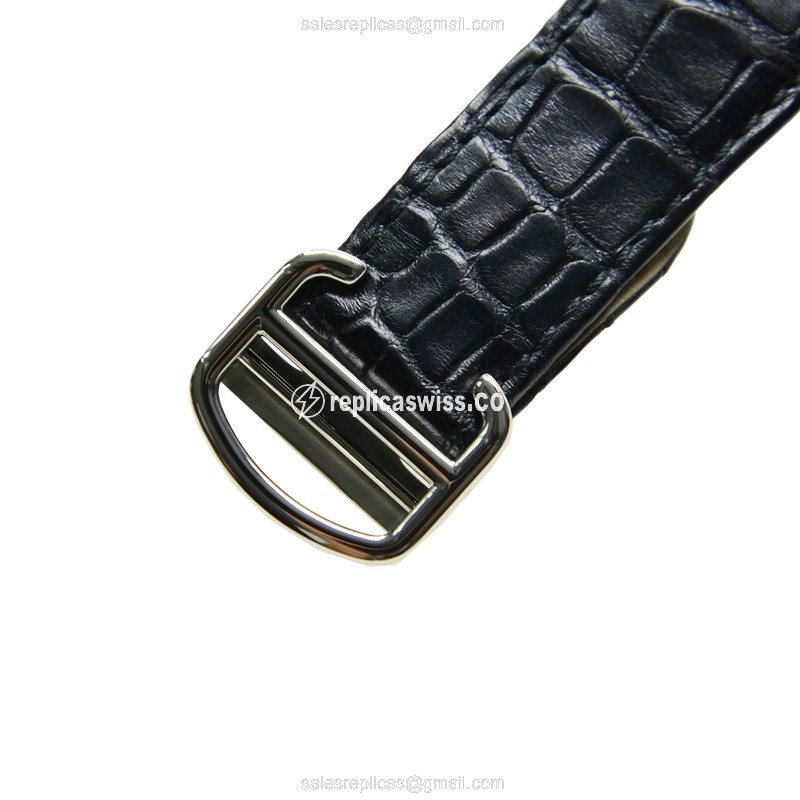 Cartier Ballon Bleu Replica - Automatic - Steel Case - Black Dial - Alligator Black Strap - View 3