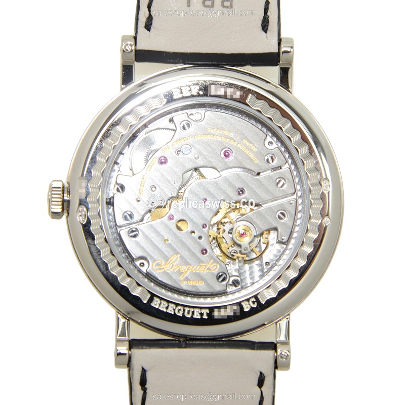 Breguet 5277BB/12/9V6 Manual Wind 18kt Gold - Silver Dial - Black Alligator Strap - View 3