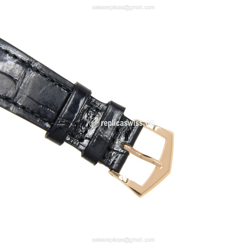 Patek Philippe 5116R-001 Replica - Manual Wind - 18kt Rose Gold - White Dial - Black Alligator Strap - View 4