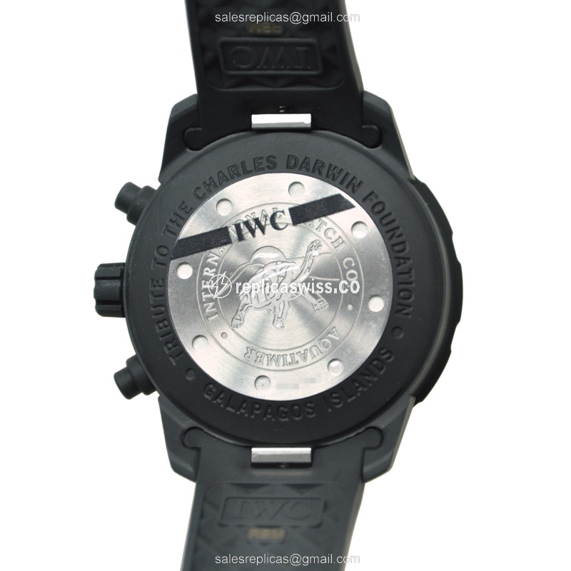 IWC AQUATIMER Replica - Automatic - Stainless Steel - Black Dial - Rubber Strap - Buckle Clasp - View 3