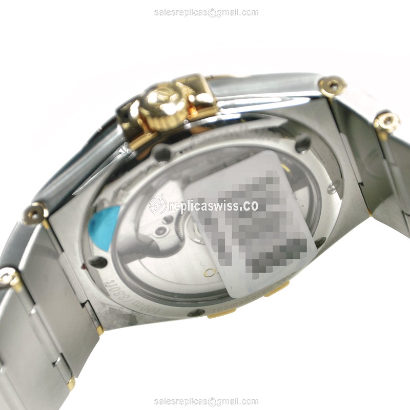 Omega Constellation Replica - Automatic - 18kt Rose Gold Case & Steel - Silver Dial - Gold Strap - View 4