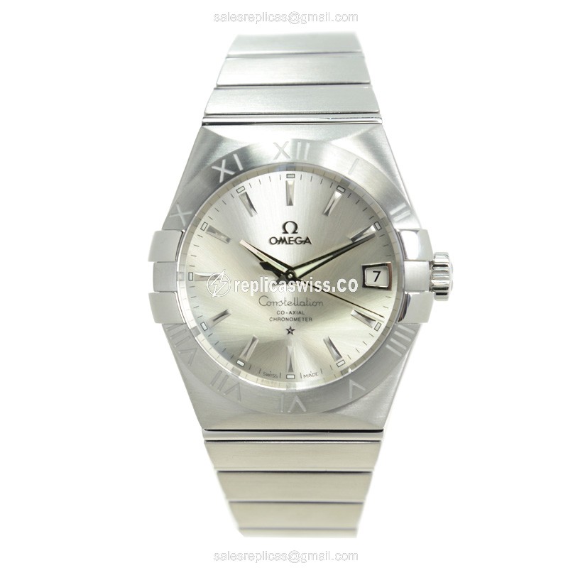 Omega Constellation Replica - Automatic - Silver Steel Case - Silver Dial - Steel Clasp - View 2