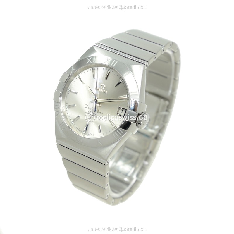 Omega Constellation Replica - Automatic - Silver Steel Case - Silver Dial - Steel Clasp - View 3