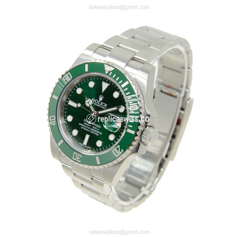 Rolex Submariner Replica - Automatic - Green Dial - Steel Case - Silver Clasp - View 3