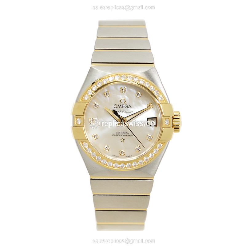 Omega Constellation Replica - Automatic - 18kt Gold - Silver Dial & Steel Strap - View 2