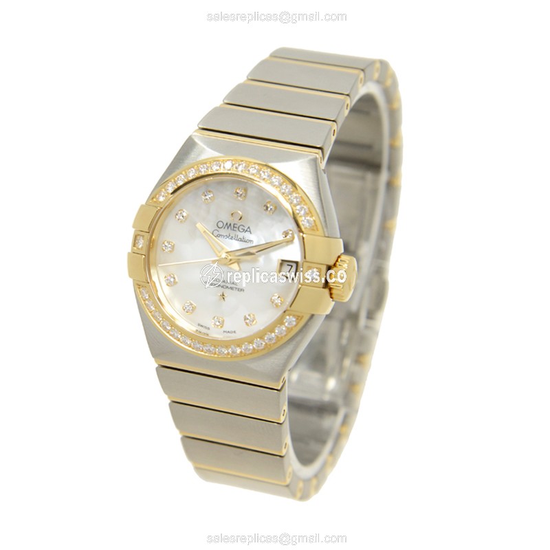 Omega Constellation Replica - Automatic - 18kt Gold - Silver Dial & Steel Strap - View 3