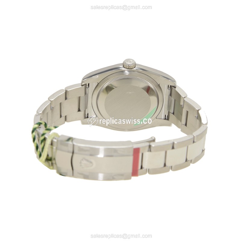 Rolex DATEJUST Replica - Automatic - Steel - Silver Dial - Black Strap - View 4