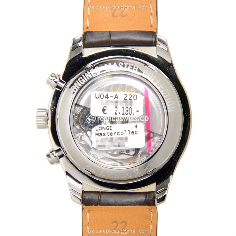 Longines L2.759.4.78.3 Replica - Automatic - Stainless Steel - White Dial on Brown Alligator - View 3
