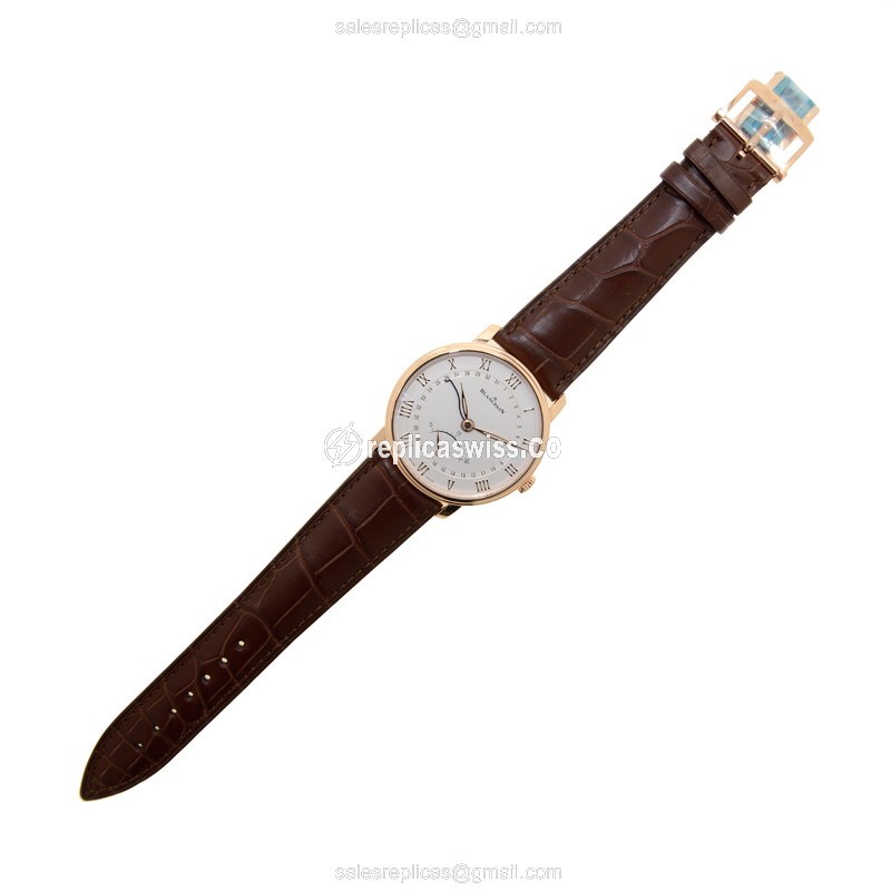 Blancpain Villeret 18kt Rose Gold - Automatic - White Dial - Brown Alligator Strap - View 2