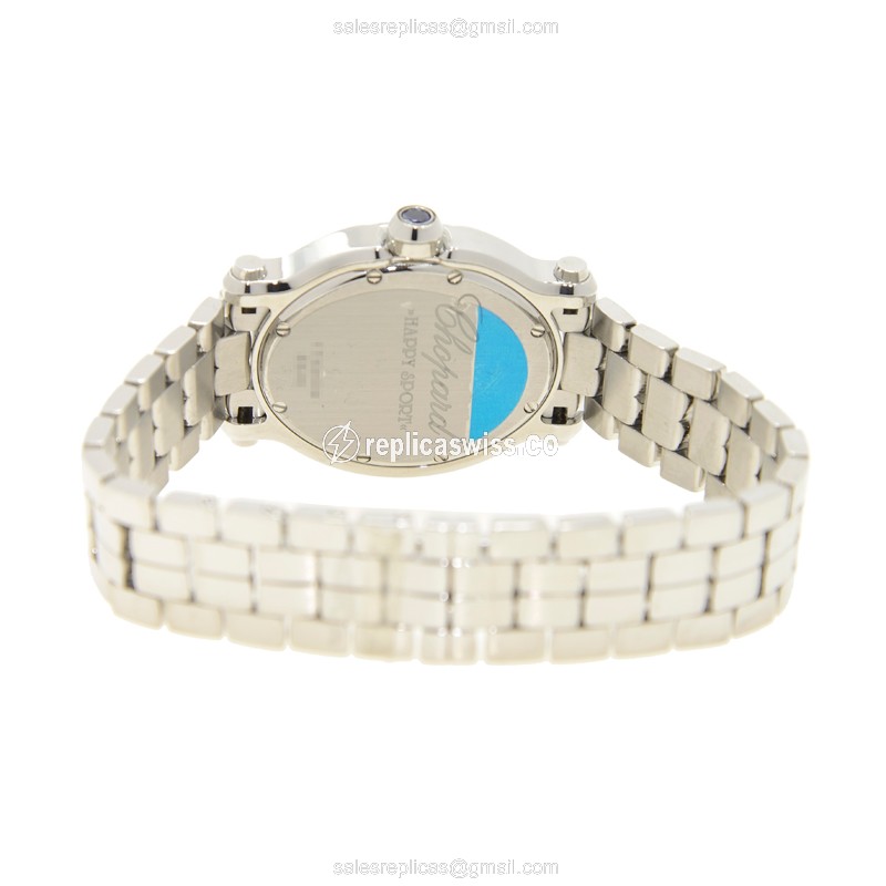 Chopard Happy Sport Quartz - Steel Case - White Dial - Silver Steel Strap - View 4