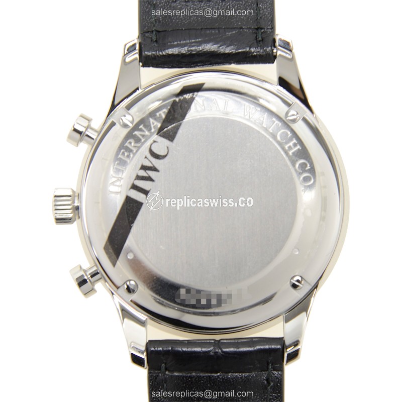Portuguese IWC IW371445 Replica - Automatic - Silver Dial - Stainless Steel - Black Alligator Strap - View 3